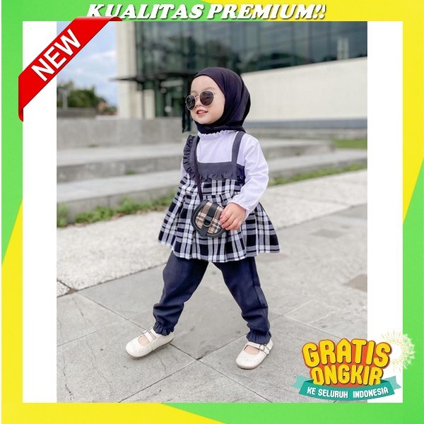 Setelan Remaja Perempuan Kekinian Tanggung Set Rok Katun Atasan Kaos Stelan Anak Tara Teen Wanita Mu