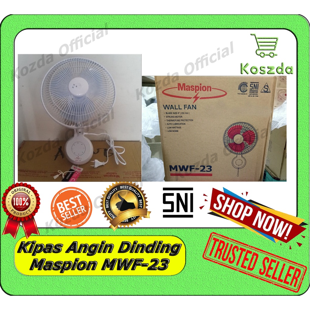 Maspion MWF-23 9 inch Kipas Dinding/ Wall Fan Original Garansi Maspion