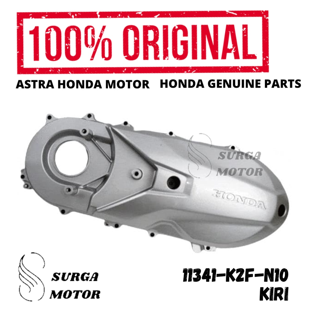 Cover Crank Case Kiri Bak Blok Tutup CVT Silver Scoopy eSP K2F Original AHM 11341-K2F-N10 Cover Left