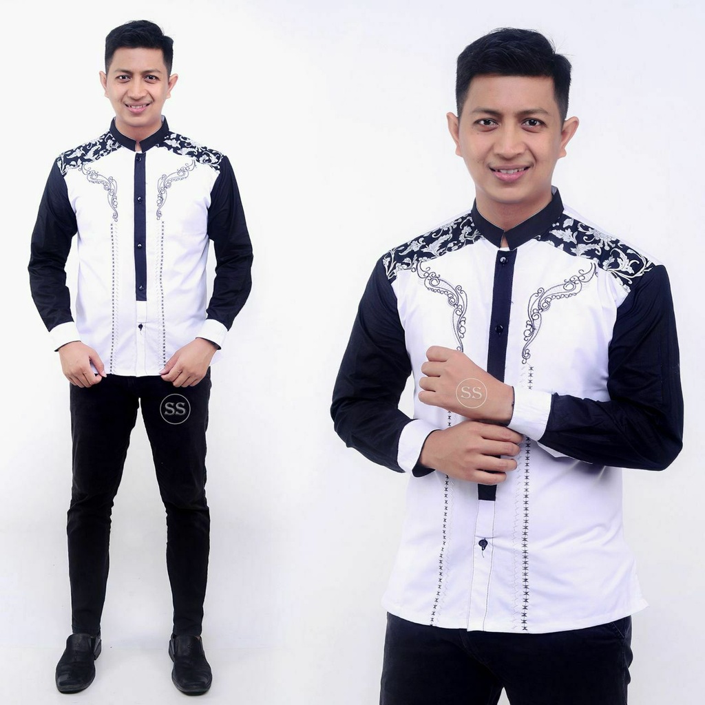 baju koko atasan muslim pria warna hijau botol batik veldanava pekalongan