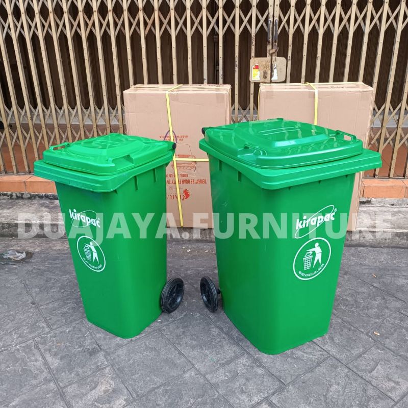 Tempat Sampah Plastik KIRAPAC HDPE EN840 120-240 Liter / Tong Sampah 240 Liter / Tempat Sampah 120 L