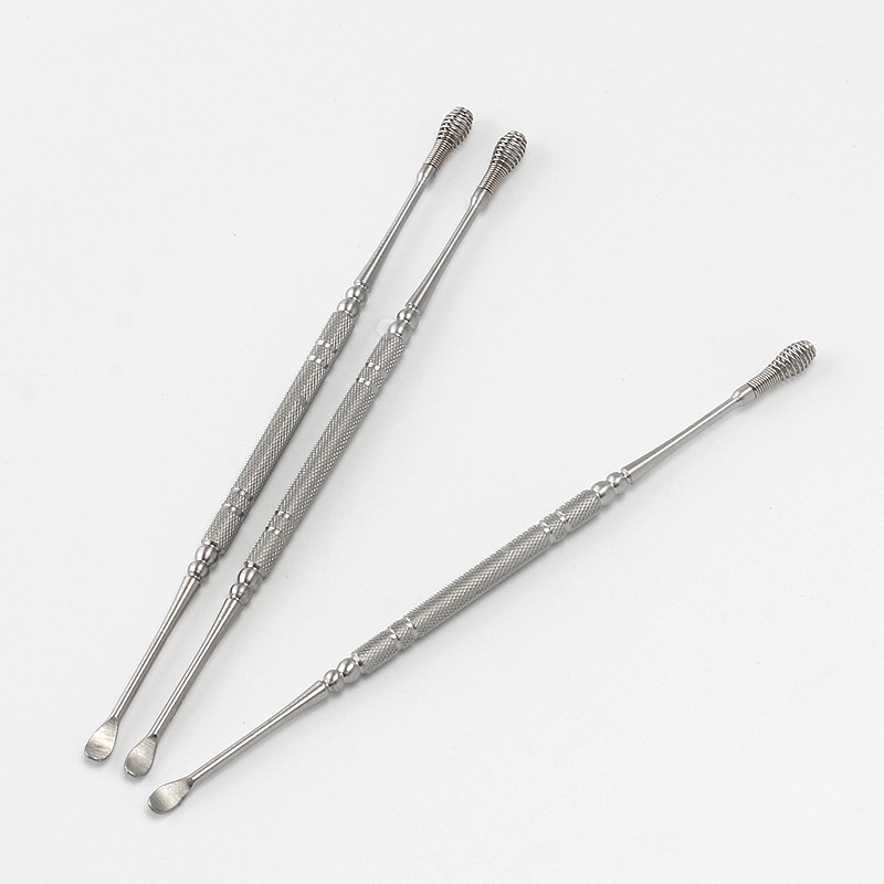 【COD】Korek Kuping Stainless Steel Ujung Spiral Pembersih Telinga Besi 2 sisi mata Sprial Sendok Stainless Steel Ear Pick Murah-CH