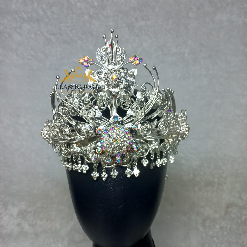 Siger Sunda Janet Premium Silver/mentul/Kembanggoyang/Jurai/Rumbai/Juntai/set manten/siger /Siger/Si