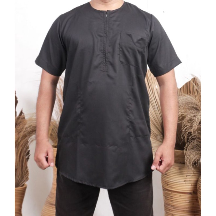 Baju Kurta Polos | Baju Koko Dewasa Lengan Pendek | Koko Kurta Lengan Pendek | Koko Katun