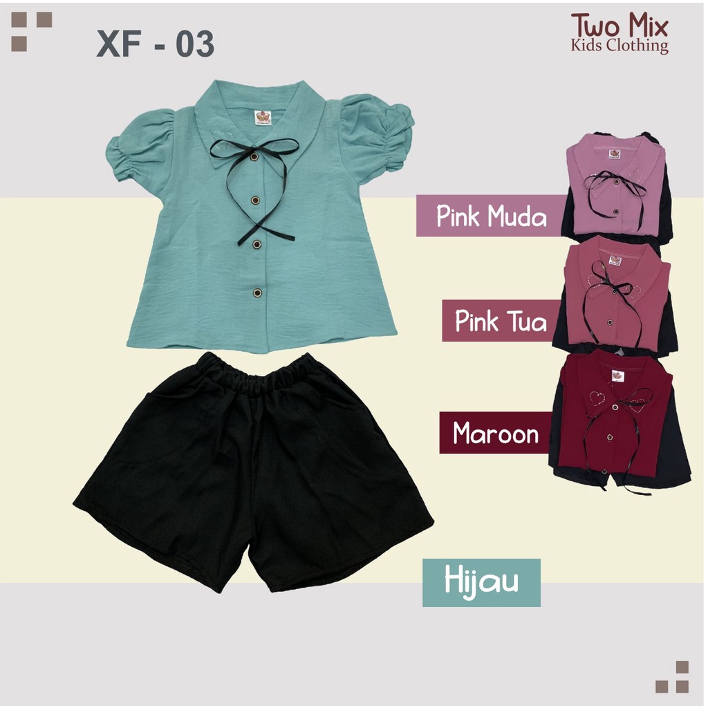 Two Mix - Setelan Anak Perempuan - Rok Blus Set Anak Cewek XF03 XF04