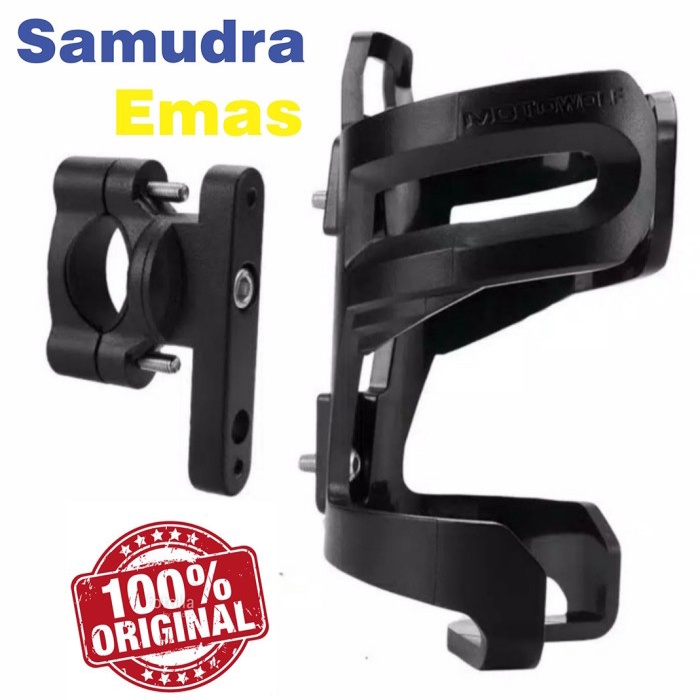 botol minum  MOTOWOLF BOTTLE HOLDER / Tempat Botol Minum di Stang Sepeda dan Motor(E2O3) Botol Minum