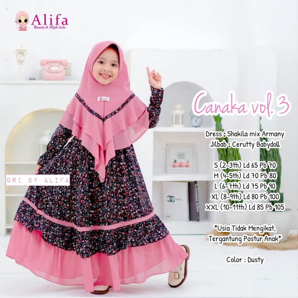 Baju Lebaran Anak Cewe 2023 Set Gamis Hijab Anak Terbaru Baju Muslim Anak Perempuan Fashion Anak Per