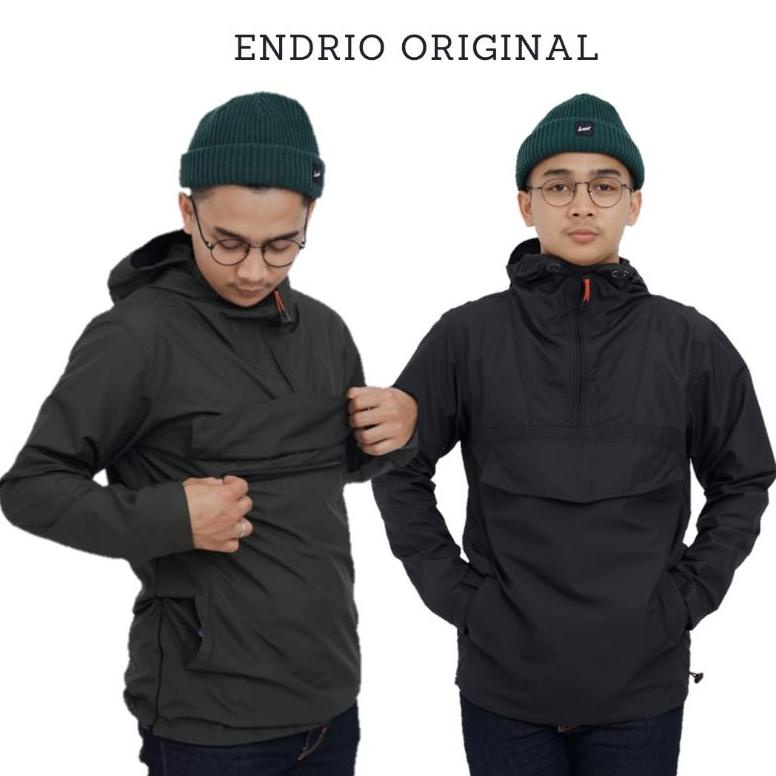 Jaket Pria Cagoule Polos Saku Doraemon
