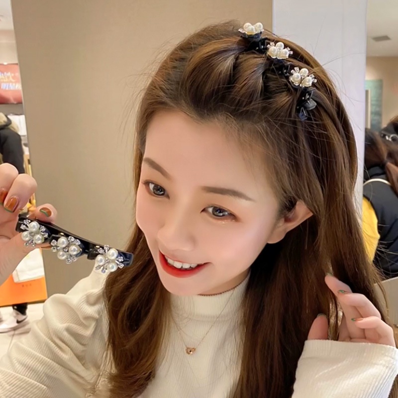 Jepit Kepang Jepit Dalam Jepit Model Korea Klip Rambut Poni Wanita Mutiara Jepitan Cantik Aesthetic Bando Kepang Unik Manis Woman Hair Clip