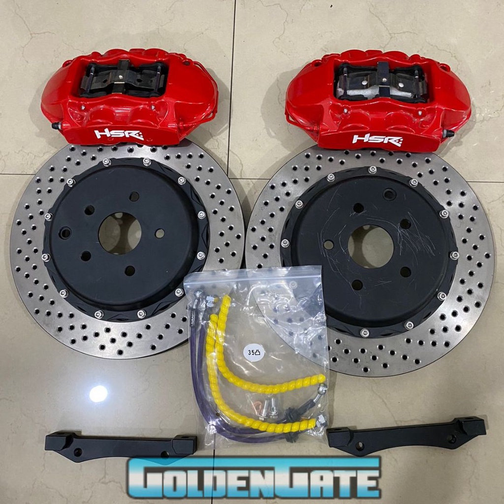 Caliper rem cakram atau BBK HSR WHEEL mobil Alphard 4 piston belakang Big Brake KIT murah