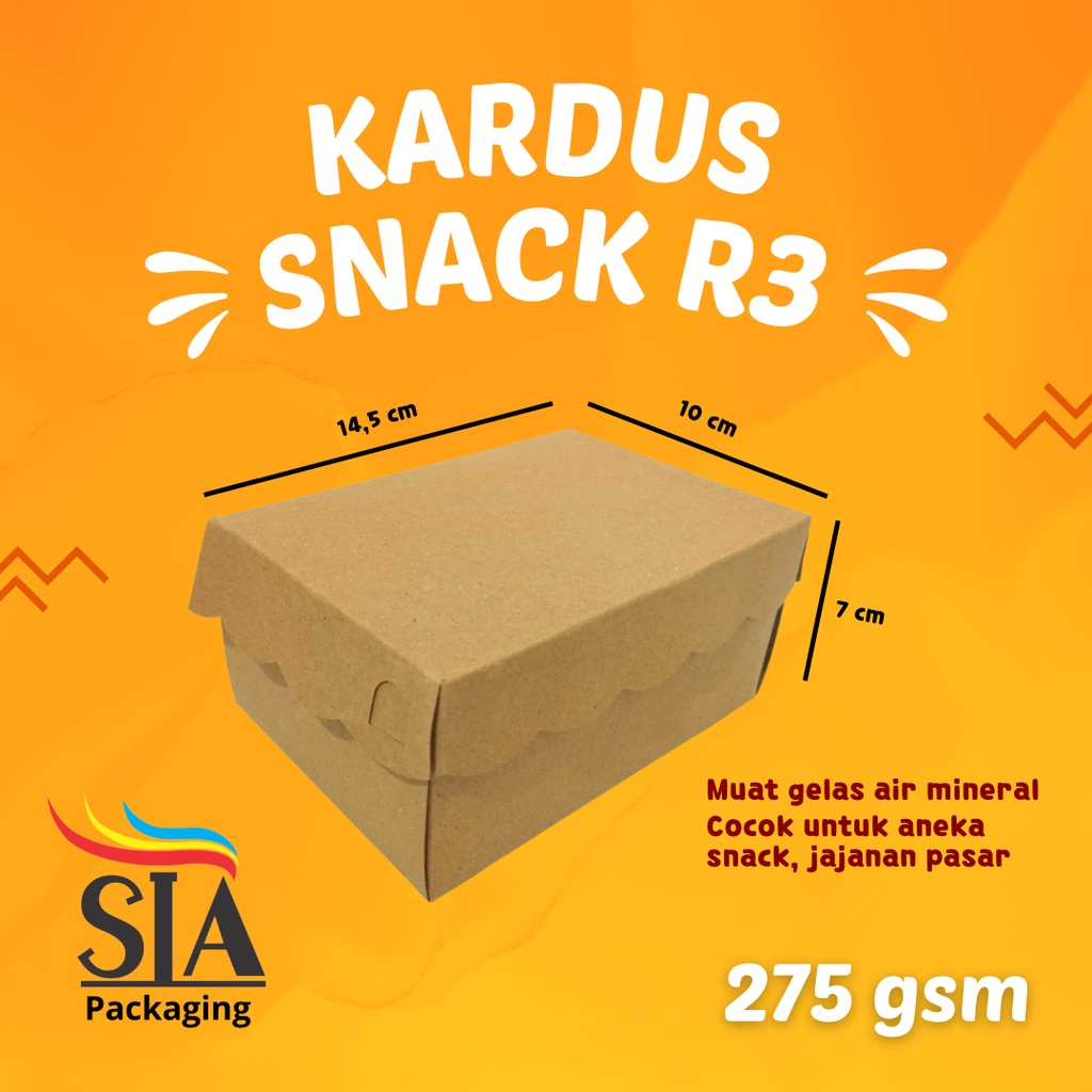 KARDUS SNACK R13, R3, AT, 12 X 12 DAN 12 X 16 DUS SNACK ISI 3 | KARDUS MAKAN