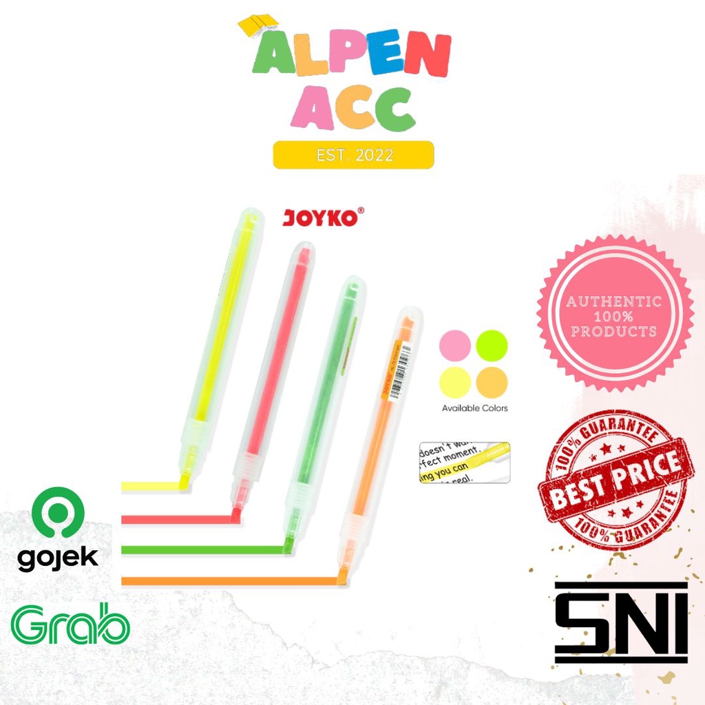 

JOYKO Highlighter Penanda Berwarna Joyko Stabilo HL-73 74 75 76 | Pcs