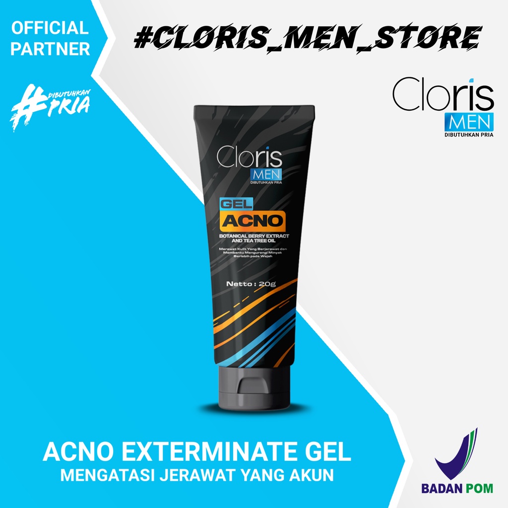 Clorismen ACNO EXTERMINATE Krim Obat Penghilang Jerawat Komedo Wajah Hidung Pria Bpom Original