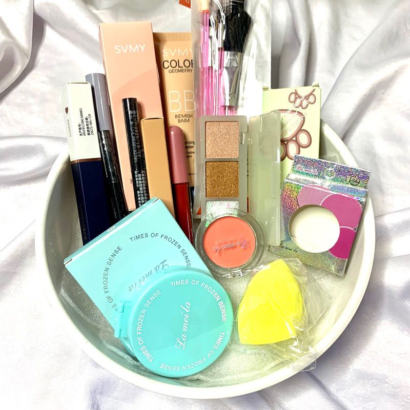 LAMEILA COSMETICS | PAKET MAKE UP 10in1 HEMAT MANTAB | Brush set dan beauty blender