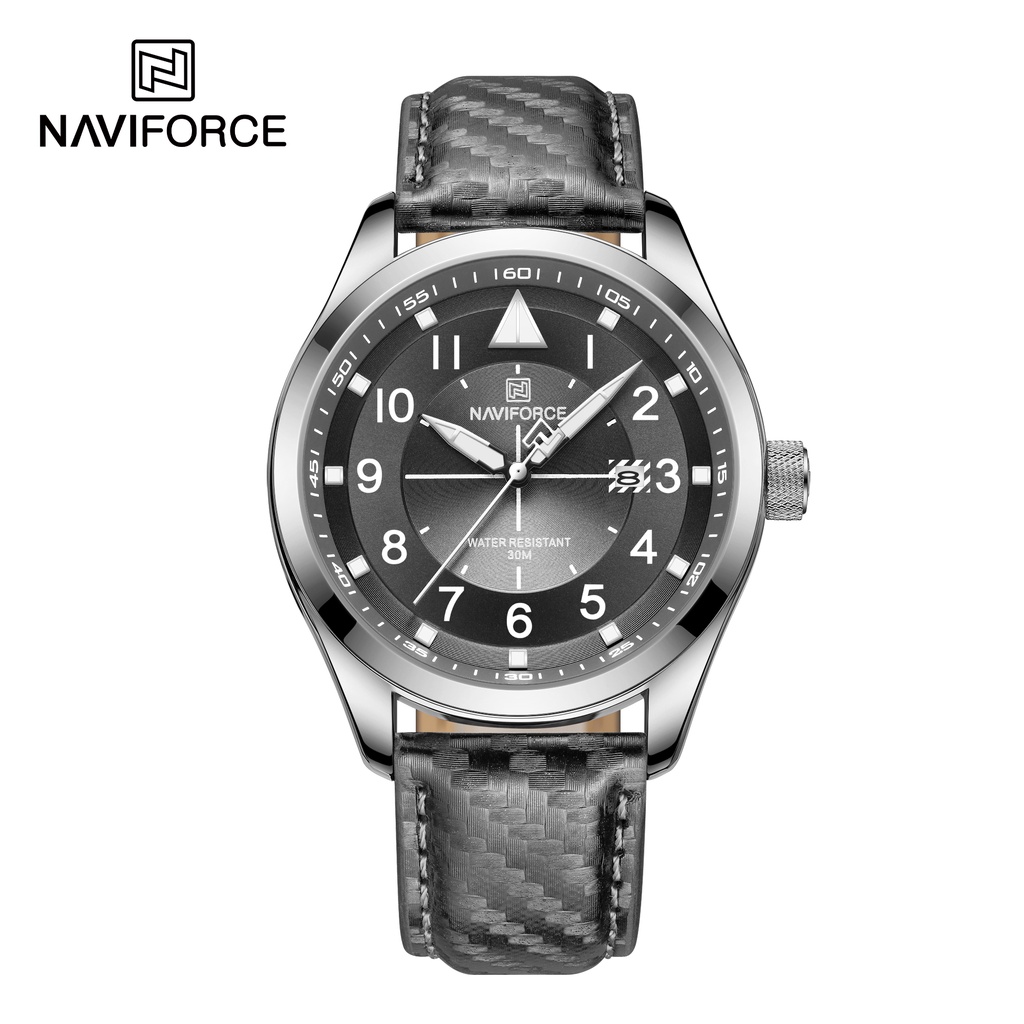 Navi Force Original Jam Tangan Pria Analog Tahan Air Quartz  Movement NF 8022 S/GY Jam Tangan Modern
