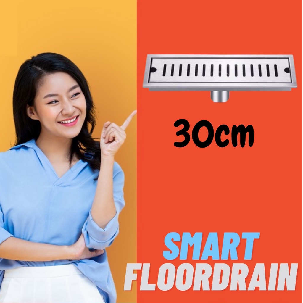 Smart Drain Tile insert Stainless Hitam 30cm / floor drain saringan Got anti banjir dan serangga Stainless SUS 304