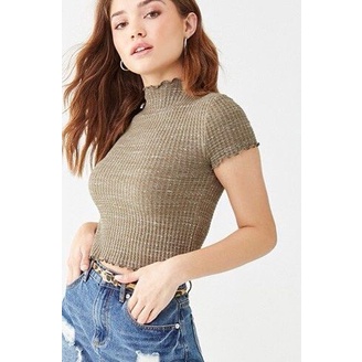 Forever21 Waffle Knit Highneck Top