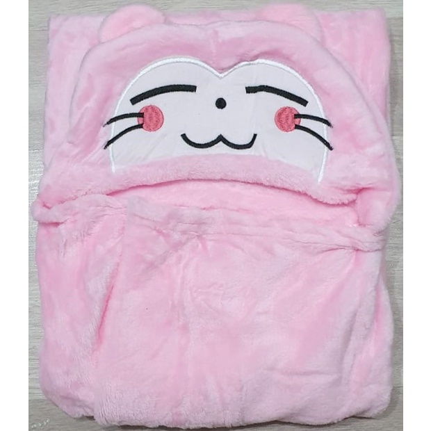 Selimut Bayi Topi Boneka / Selimut Bayi Karakter Fleece-Little Mice