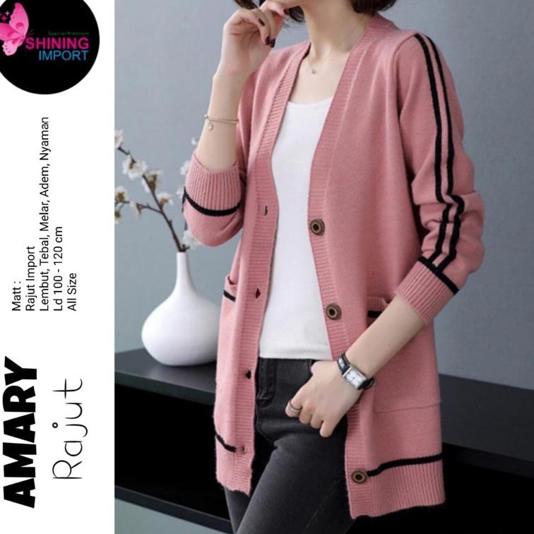 MURAH MERIAH Jaket rajut import tebal wanita korean style terbaru. Jaket kardigan halus amary