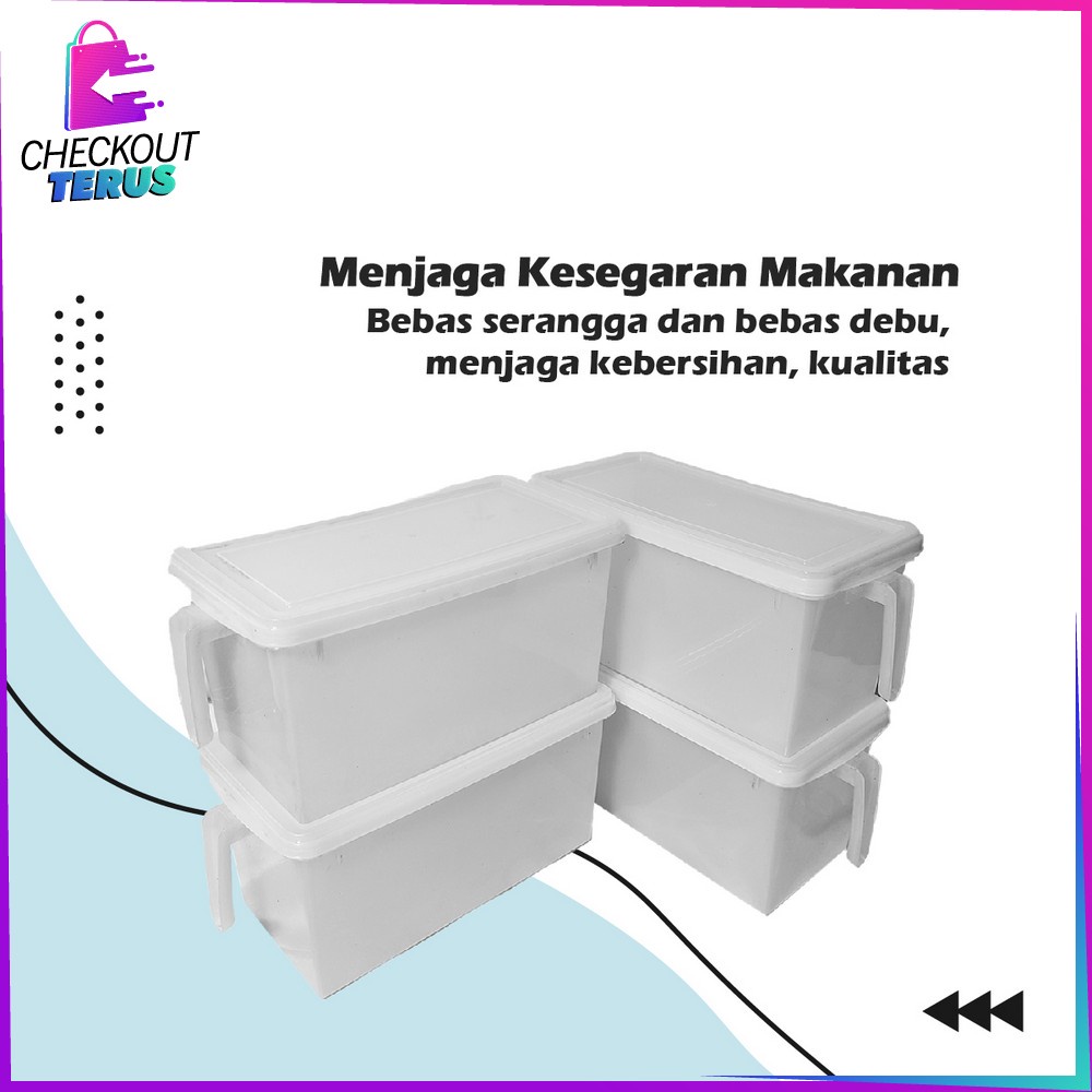 CT C806 Kontainer Makanan Kulkas Bening Ada Pegangan Tangan Kotak Penyimpanan Makanan Sayur Daging Ikan Multifungsi Toples  Food Storage Box