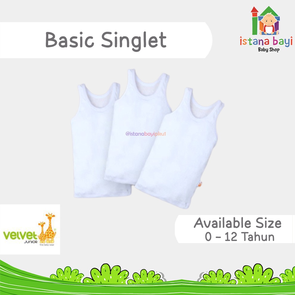 Velvet Junior Singlet Anak 3 Pc - Velvet singlet