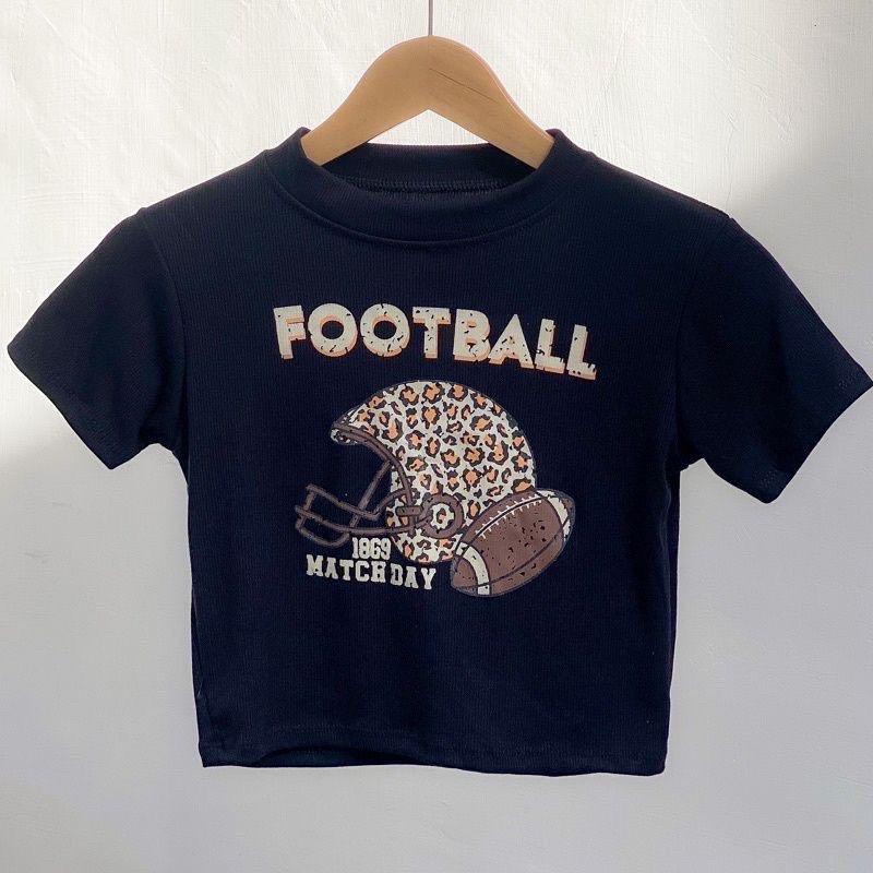 Crop Top Tee Football Rib