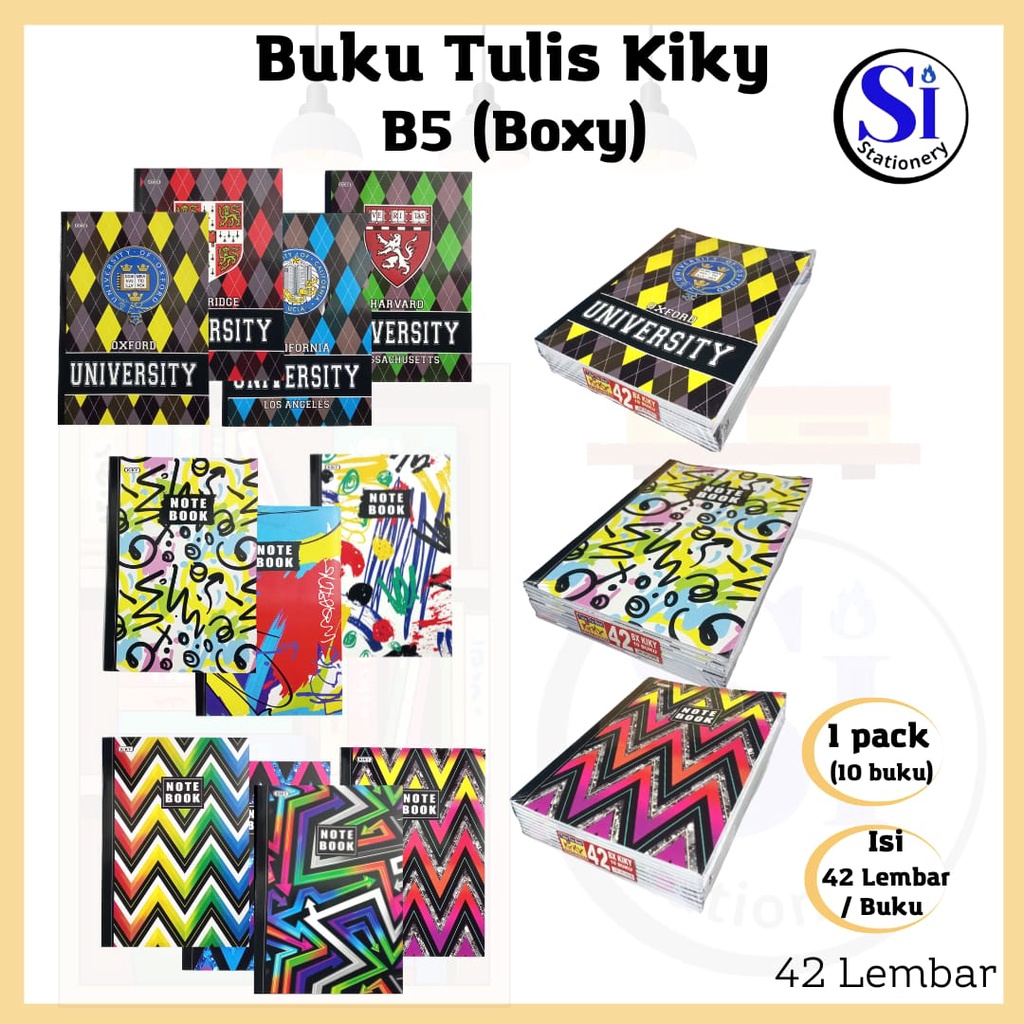 

Buku Tulis Kiky B5(BOXY) Isi 42 Lembar Per Pack