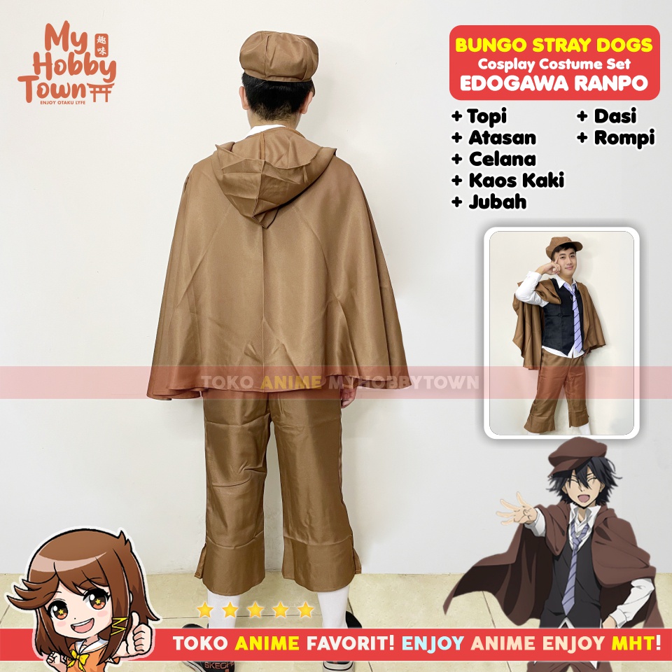 Kostum Cosplay Anime Bungou Stray Dogs Ranpo Edogawa