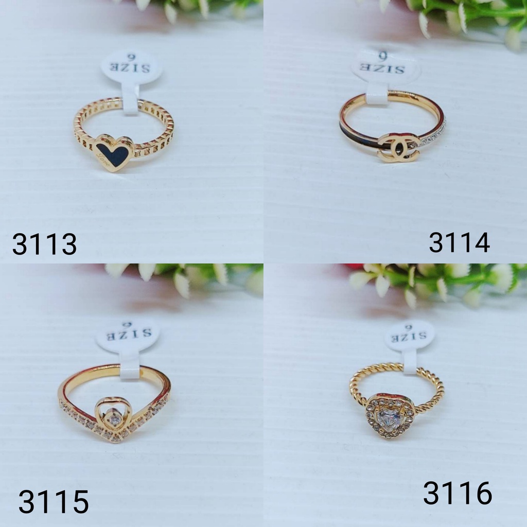 Cincin Titanium Permata Perhiasan Fashion 3113/3114/3115/3116