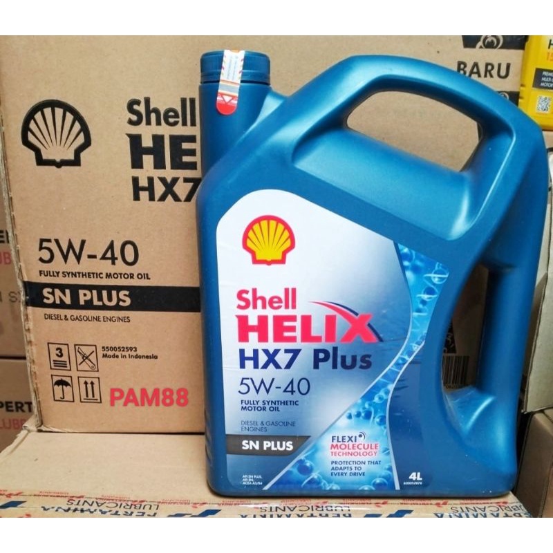 Oli Shell Helix biru.. HX7 plus.4 liter.. 5 W - 40..1 dus = 4 btl .( jual perdus )