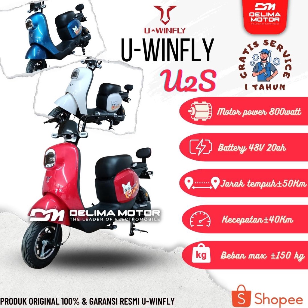 SEPEDA LISTRIK UWINFLY U2S | UWINFLY U2S | U2S GARANSI RESMI ORIGINAL