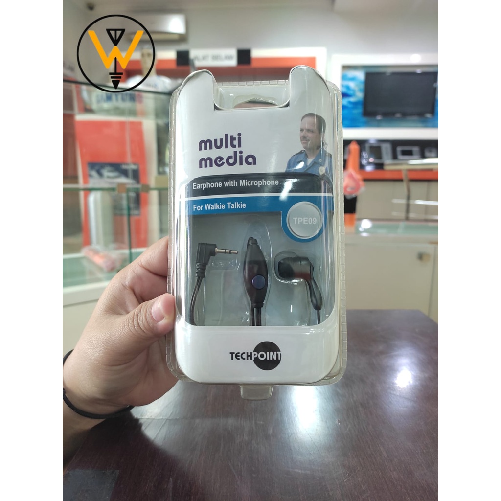 UNIDEN TECHPOINT HEADSET TYPE 09  Techpoint TPE09 Walkie Talkie Uniden Earphone Earmic GMR