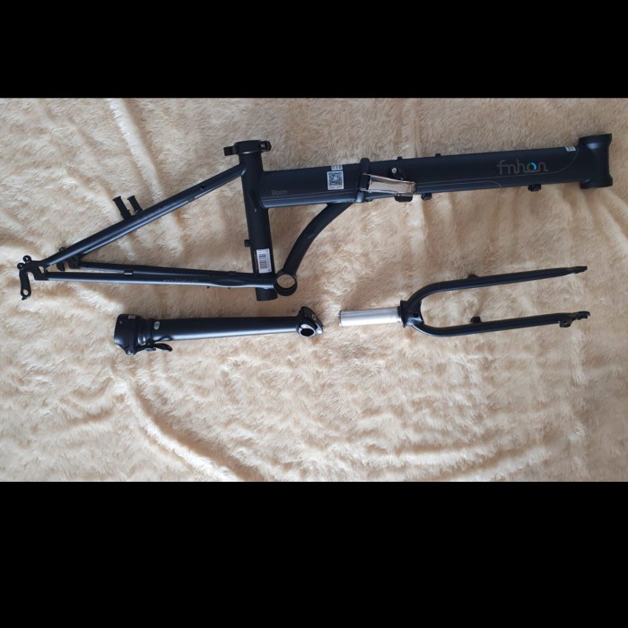 Frame Fork plus Handlepost Fnhon Storm V Brake Hitam Doff Black Matte