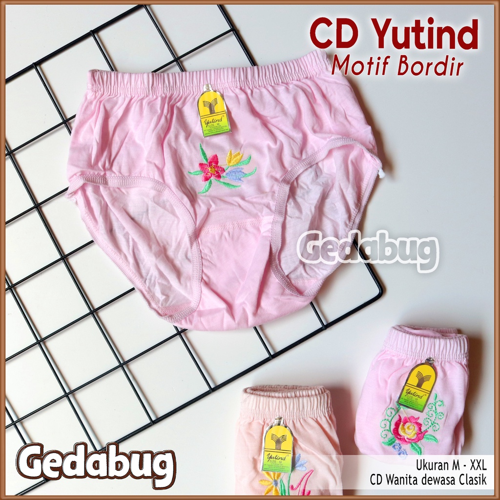 CD Wanita Yutind Bordir | Celana dalam wanita dewasa Karet kerut | Gedabug