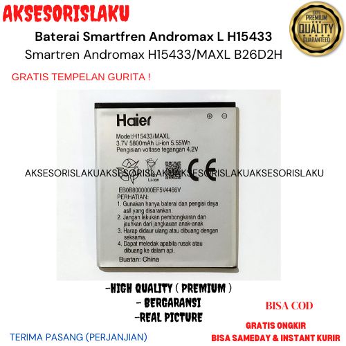 Baterai Smartfren Andromax L H15433 B26D2H Original Batre Batrai HP