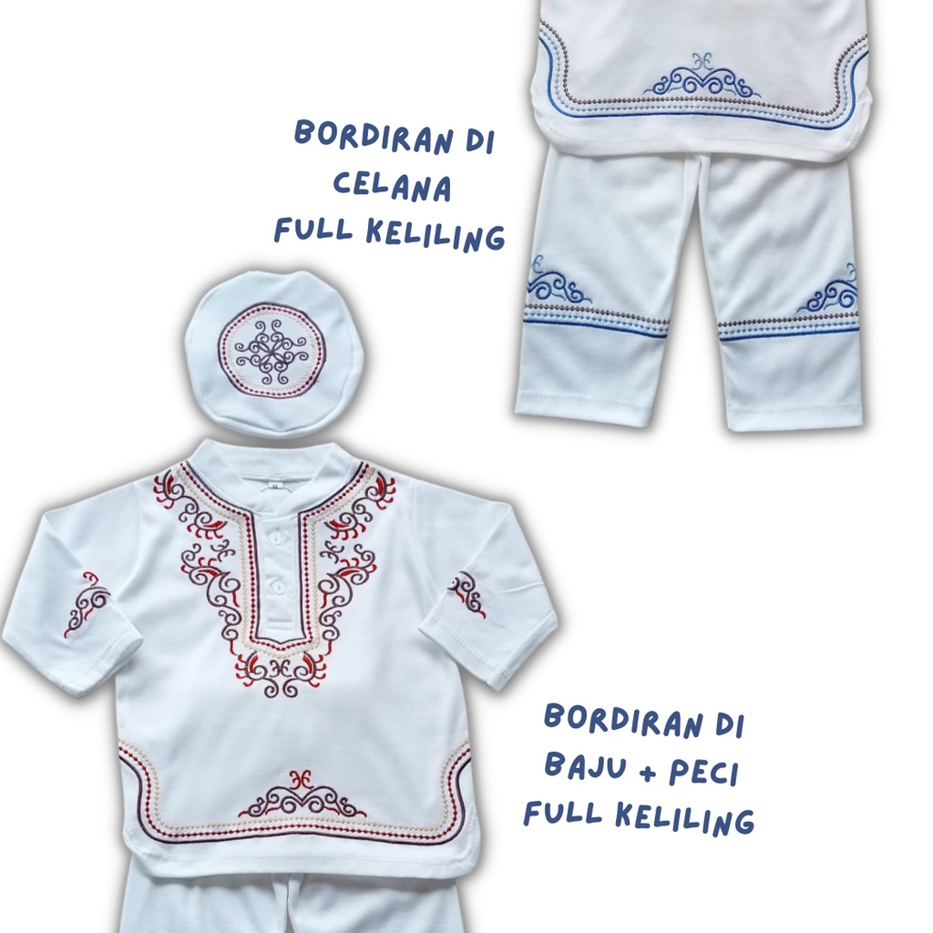 setelan koko anak laki laki 1 2 3 tahun 1-3 tahun 12 bulan baju koko anak balita lengan panjang set peci KOKO ABDULAH