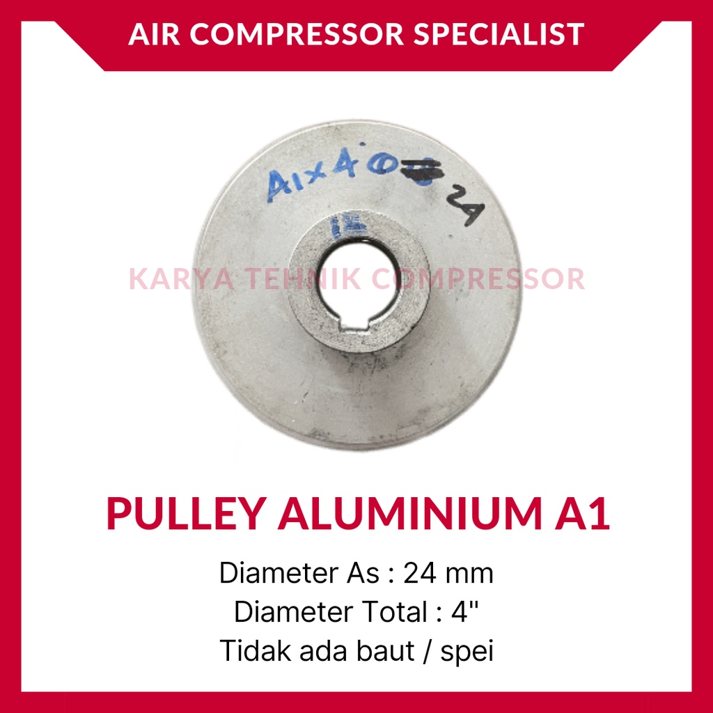 Pulley / Pully / Puli Dinamo Kompresor Udara 4" Diameter 24 mm