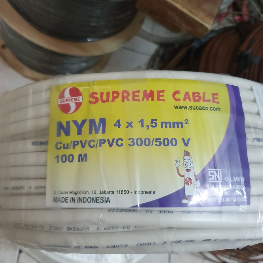 KABEL NYM 4X1,5 SUPREME 50M 50METER 50 M METER PUTIH KAWAT 4 X 1,5