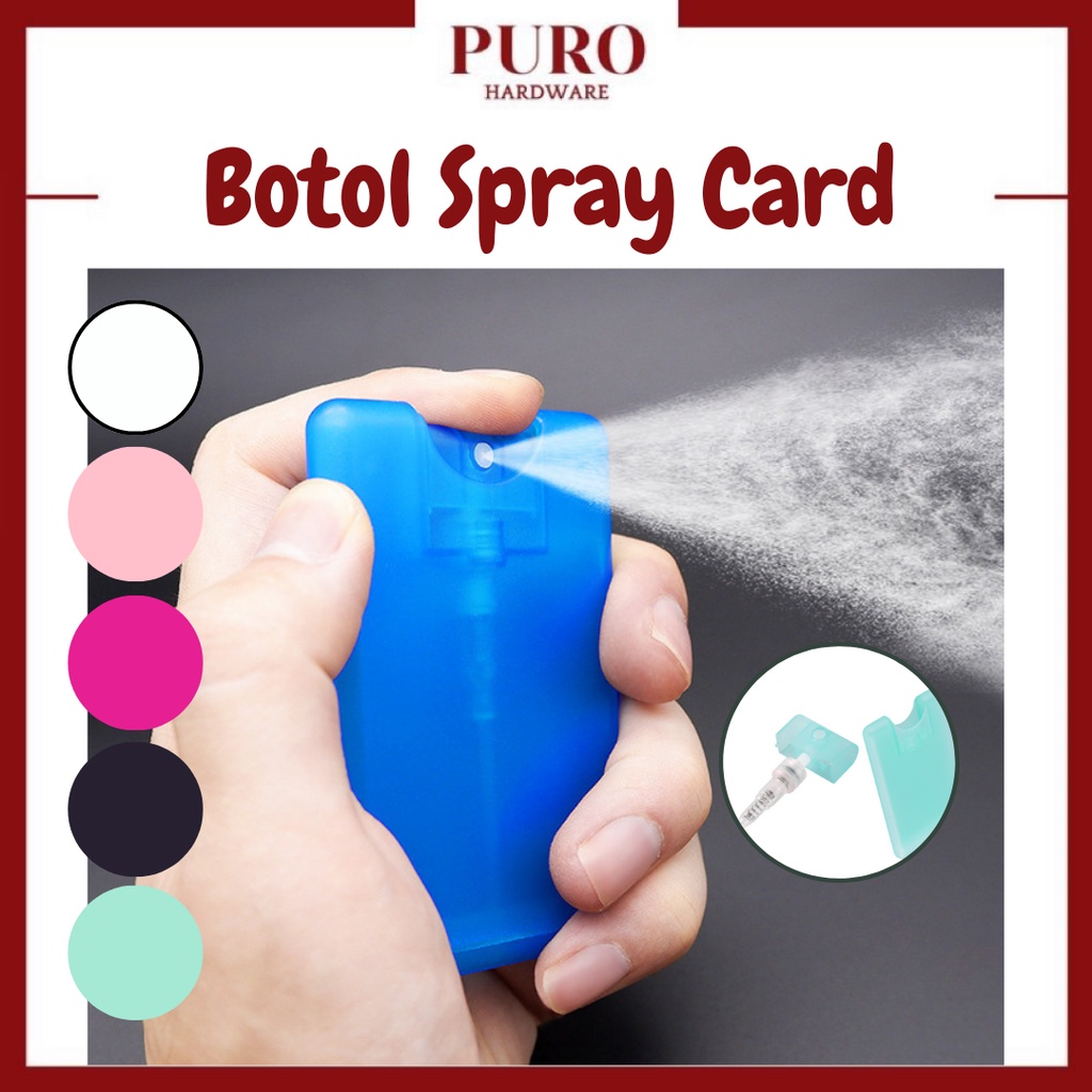 Botol Spray Parfum 20ml Card / Kartu Plastik Size Model Untuk Hand Sanitizer / Parfum