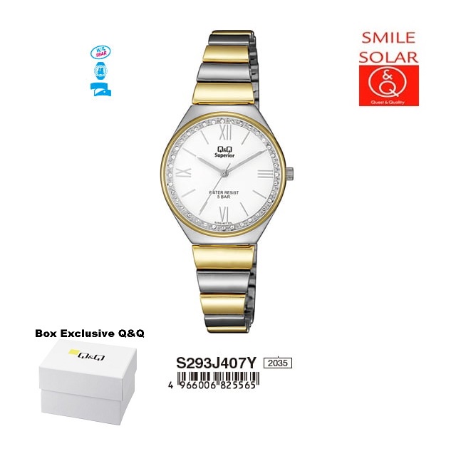 Jam Tangan Wanita Casual Business Rantai Stainless Steel Analog Original Q&amp;Q QnQ QQ S293 S293J Series