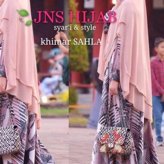 ✵ PREMIUM Khimar 2 Layer Jumbo / Hijab Ceruti Berkualitas SAHLA JNS ➧