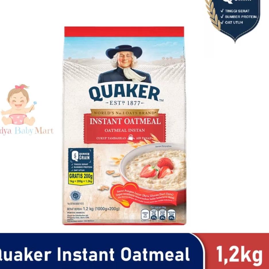 

Toko Spesial Quaker Oatmeal Instant 1.2kg / 1200gram / Quakers Oatmeal 1200gr /Quaker 1,2kg/1200