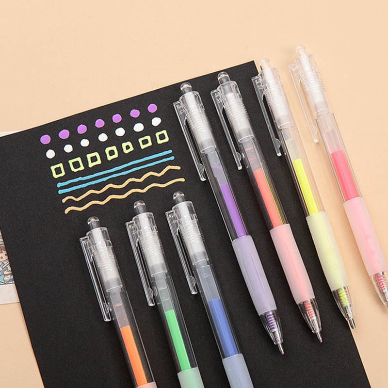 6PCS Pen Pulpen Marker Jelly 3D Warna Warni Untuk Pelajar