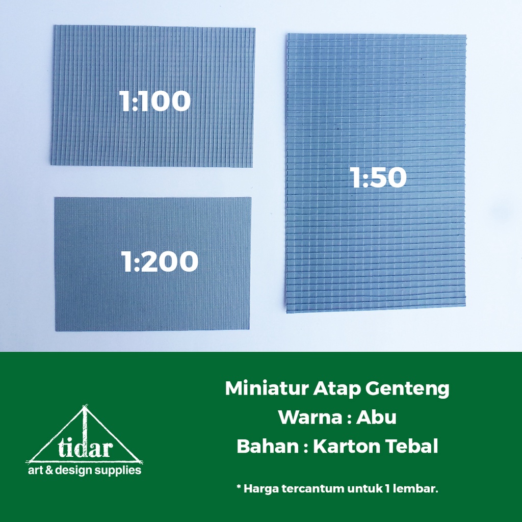 

[MR] Kertas Tekstur Timbul - Motif Genteng Merah Abu - Atap Skala 1:100