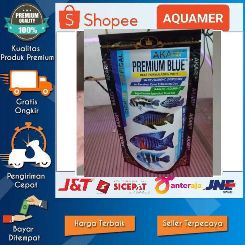 Repack Akari premium Blue makanan ikan akari pelet akari