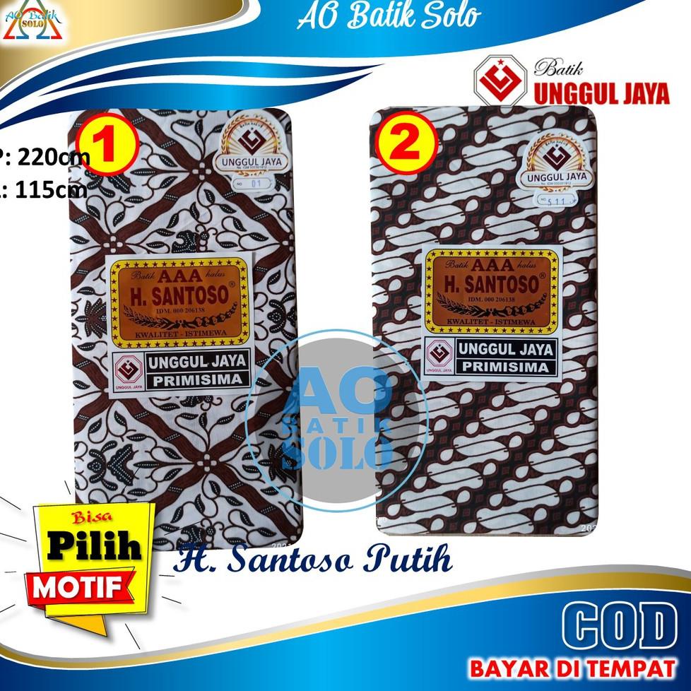 HOT SALE Kain Batik Jarik Kain Panjang H. Santoso AAA Unggul Jaya Primisima, Jarik Motif Dasar Putih