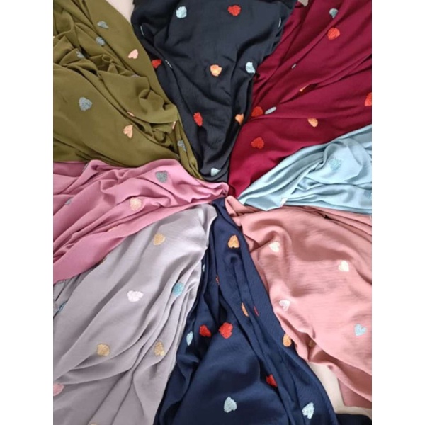 (alena textile) KAIN CRINKLE EMBROIDERY LOVE / MOTIF TIMBUL