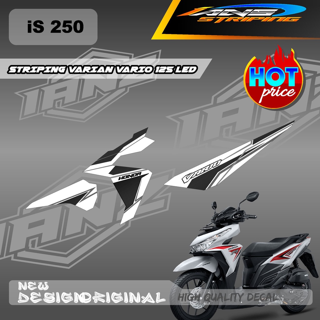 STIKER DECAL VARIO 125 LED SIMPEL GRAFIK CARBON STRIP  / STIKER STRIPING SEMI FULL BODY HONDA VARIO 125 LED / STIKER KERETA VARIO 125 LED IS 250