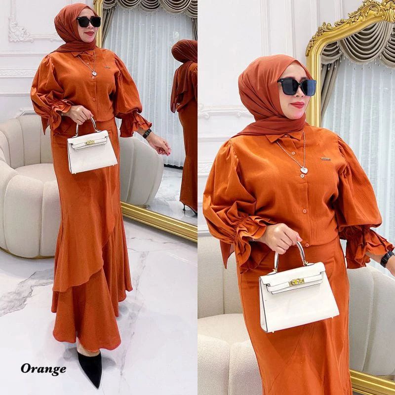 Setelan Wanita Kekinian Laudya Set BC Bahan Crinkle Airflow Size M L XL XXL LD 100-120 CM Setelan Ko