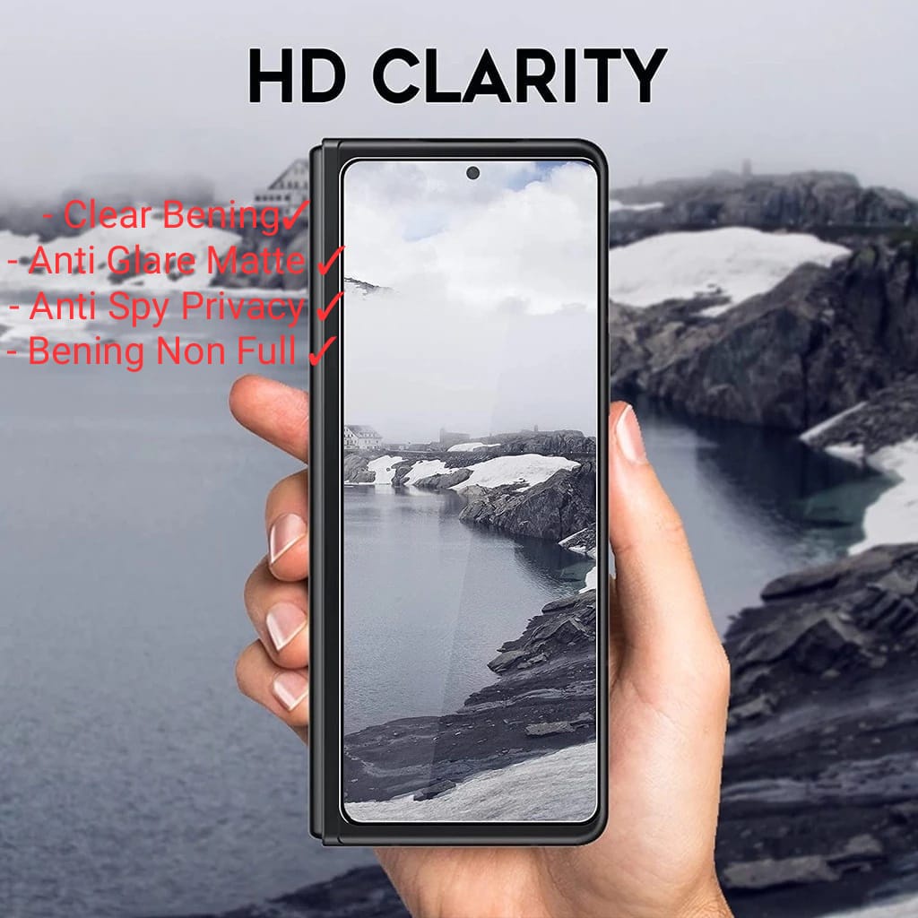 TEMPERED GLASS SAMSUNG GALAXY Z FOLD 5 / FOLD 4 5G FOLD 3 FOLD 2 ANTI SPY / CLEAR / 2.5D GLASS FULL COVERED SCREEN GUARD